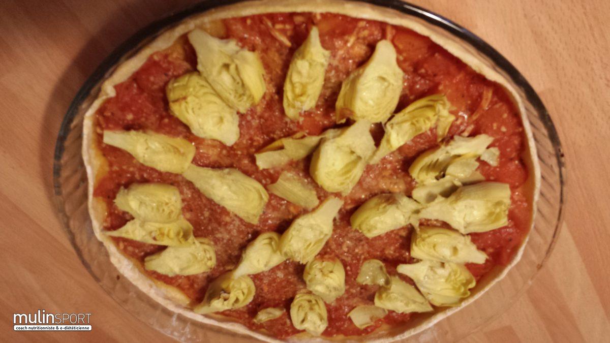 Pizza aux cœurs d’artichauts et parmesan