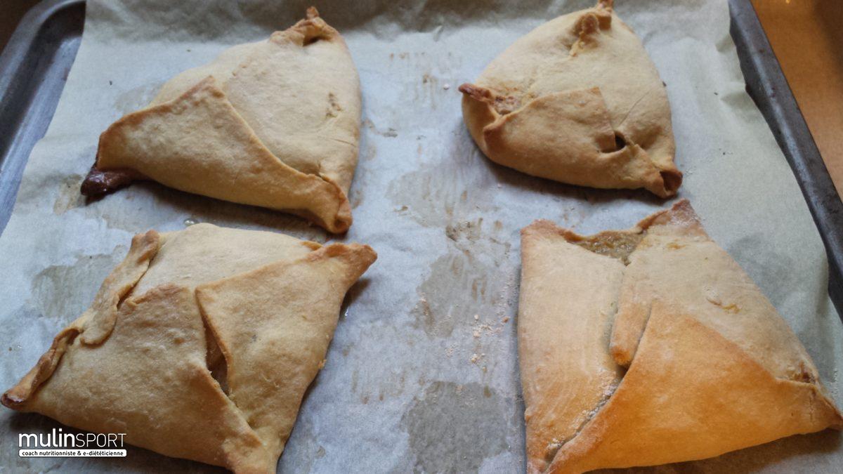 Chaussons fourres aux champignons, germes de soja et flocons de Quinoa★