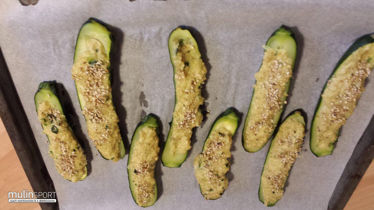 Courgettes farcies aux flocons de quinoa et d’avoine