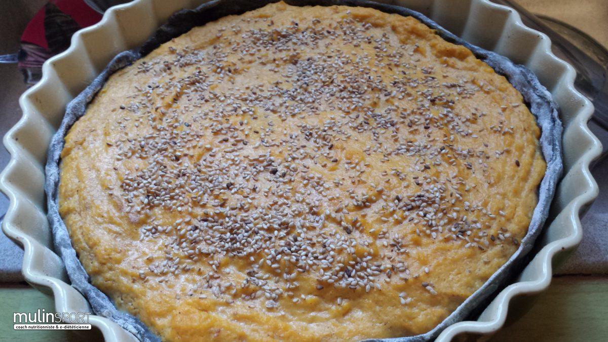 Tarte Butternut canelle ( pâte au sésame noir)★