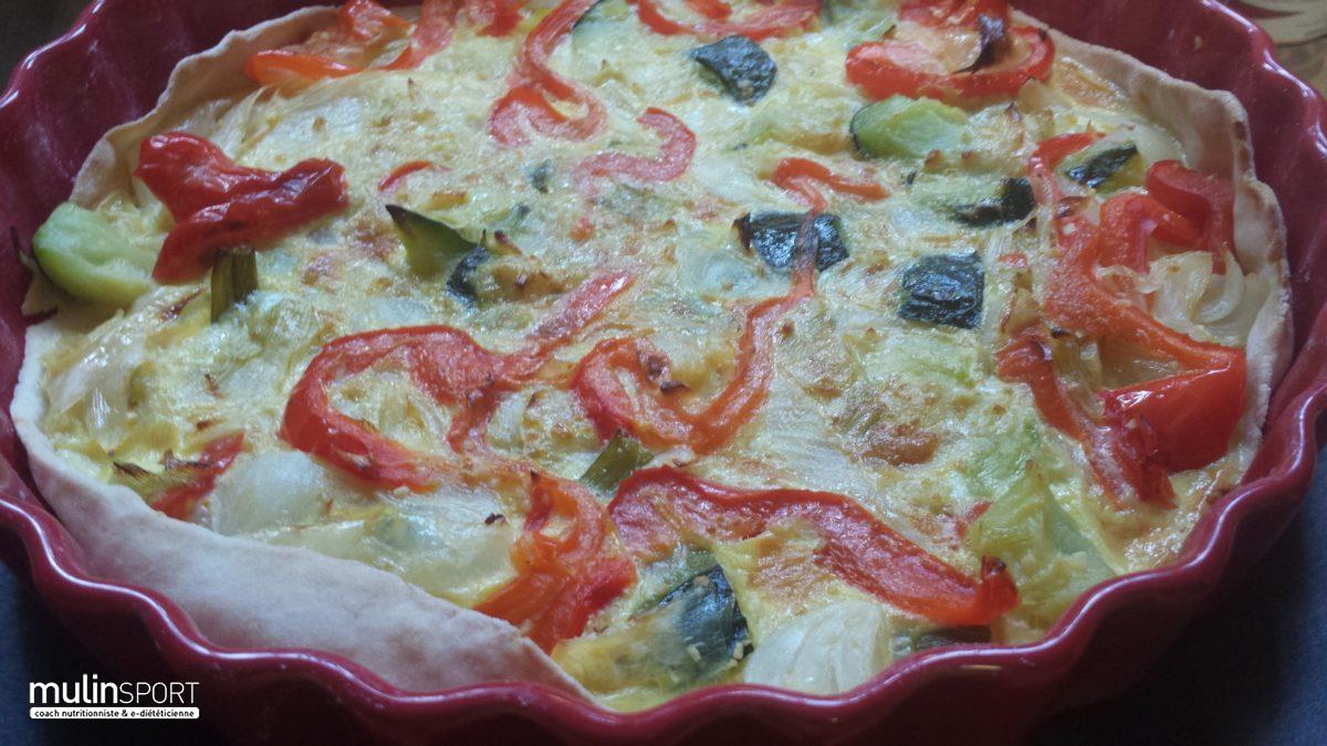 Tarte fine poivron rouge, oignons, courgette★