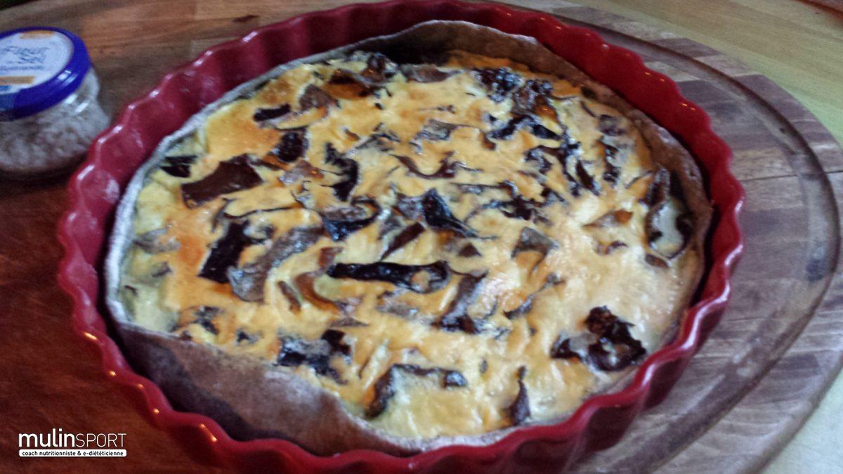 Tarte fine sésame noir aux champignons noirs★