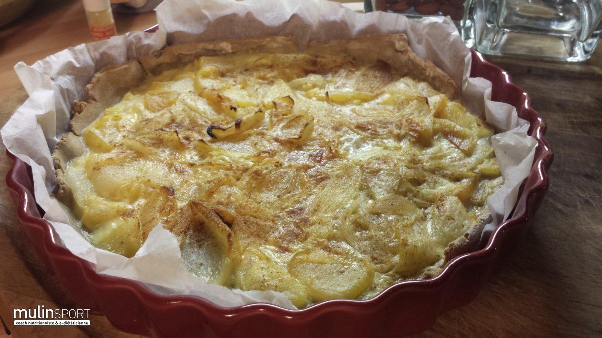 Tarte, sans gluten, pommes et oignons doux★