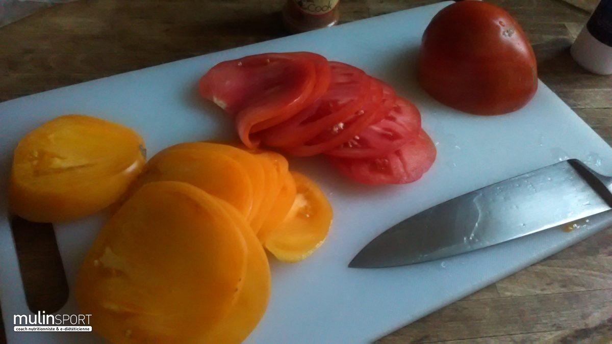 Tarte flan , sarrasin aux tomates anciennes sans gluten