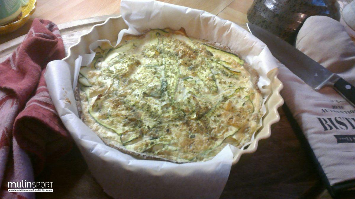 Tarte sarrasin, soja aux courgettes et à l’ail sans gluten