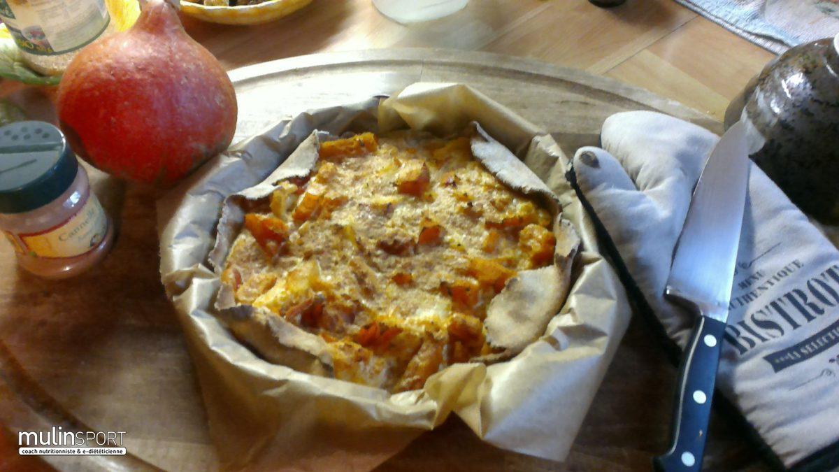 Tarte revisitée au potimarron, coing, pomme et cannelle sans gluten