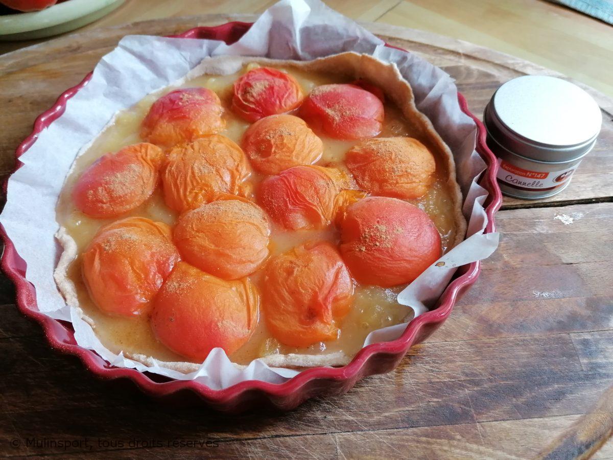 TARTE BLES ANCIENS AUX ABRICOTS 🍑🍑SUR LIT DE PUREE DE POMMES🍎